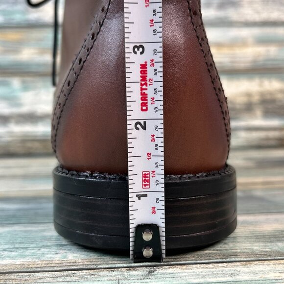 Nunn Bush Wingtip Dress Boots Mens 11 Brown Leather Lace Up  display picture 2